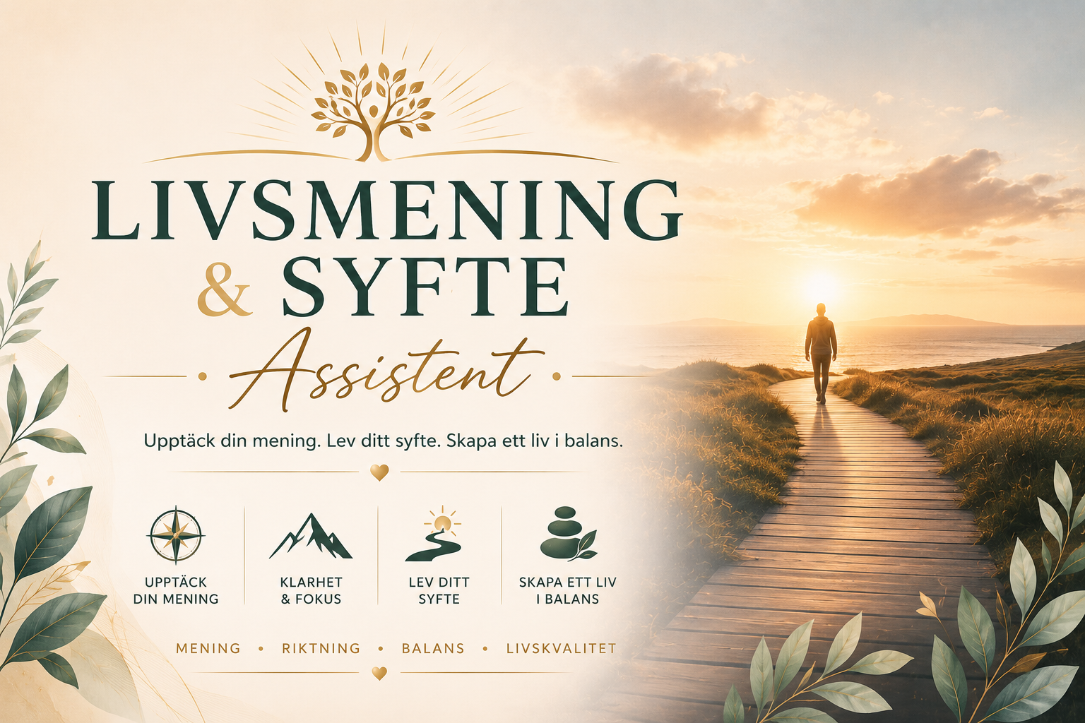 Livsmening & Syfte — upptäck din mening, lev ditt syfte, skapa ett liv i balans